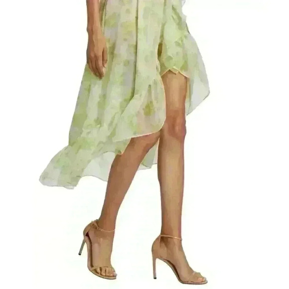 NWT MISA Los Angeles Rumi Asymmetric Hi low Floral Dress Honeydew Size S - Picture 3 of 11